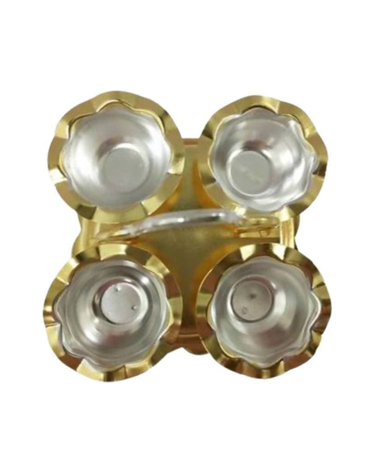 Puja N Pujari Kumkum Holder With Gold-Polished