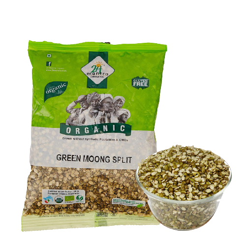 24 Mantra Organic Green Split Moong Dal - 500 gm