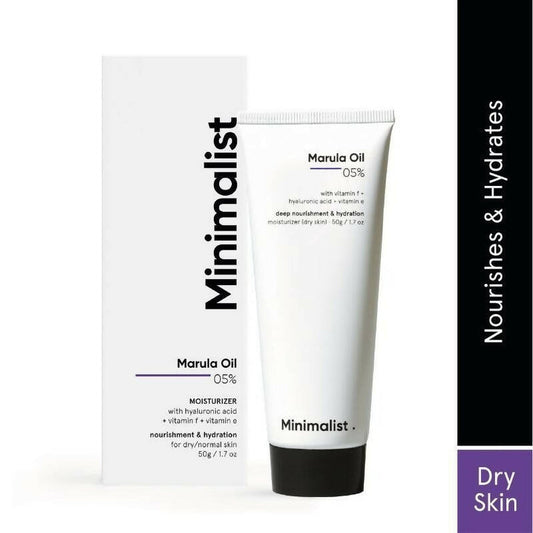 Minimalist 5% Marula Oil Moisturizer With Hyaluronic Acid & Vitamin F & E - 50 gm
