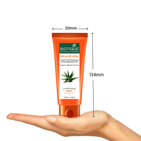 Biotique Bio Aloe Vera 30+ SPF Sunscreen Ultra Soothing Body Lotion - 50 ml
