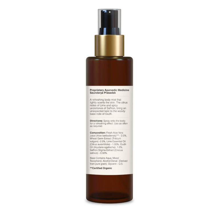 Forest Essentials Scented Body Mist Lime Saffron & Oudh - 50 ml