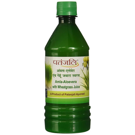 Patanjali Amla Aloevera with Wheat Grass Juice - 500 ml - Pack of 1
