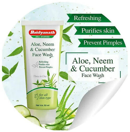 Baidyanath Jhansi Aloe, Neem & Cucumber Face Wash - 100 ml