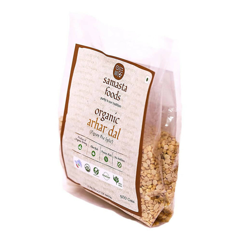 Samasta Foods Organic Arhar Dal (Pigeon Pea Split) - 500 gm