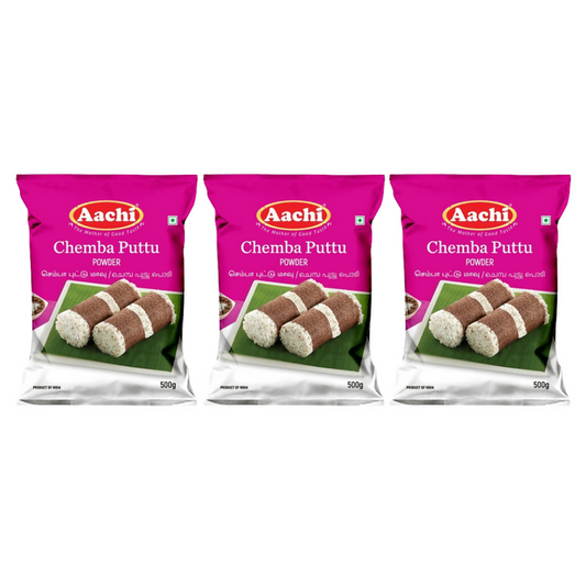 Aachi Chemba Puttu Powder - 500 gm - Pack of 3
