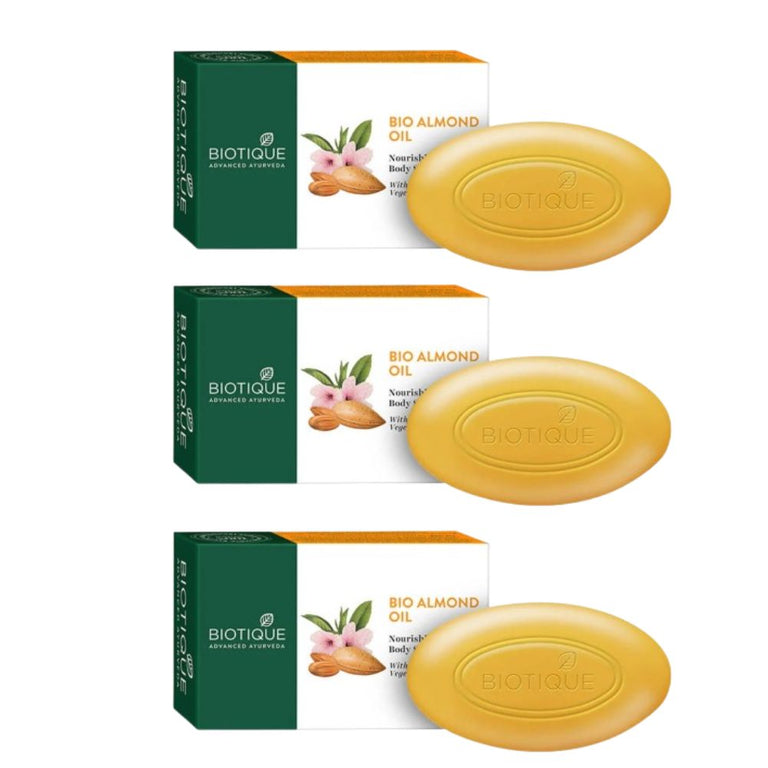 Biotique Advanced Ayurveda Bio Almond Oil Nourishing Body Soap - Pack of 3