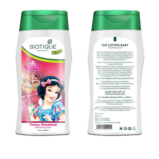 Biotique Bio Disney Princess Nourishing Lotion, Honey Sunshine for kids - 200 ml
