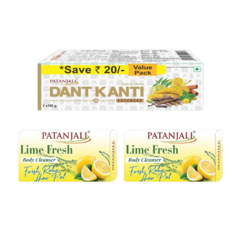 Patanjali Dant Kanti Advanced & Lime Fresh Body Cleanser - combo