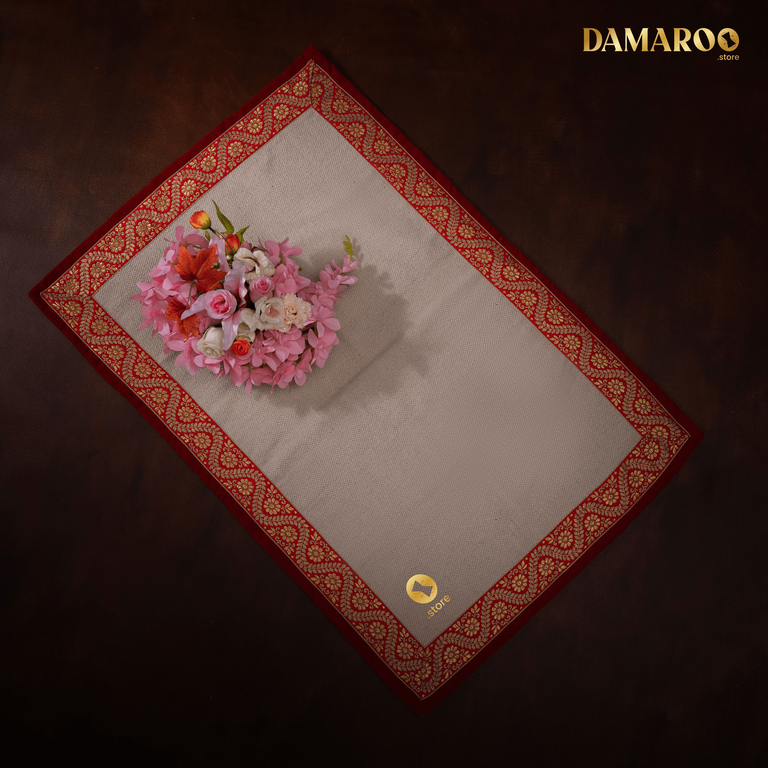 Damaroo 3x2 ft | Natural & Eco-Friendly Cotton Durry Aasan For Japa / Dhyaan - Red - 3X2 ft - 36x24 inch