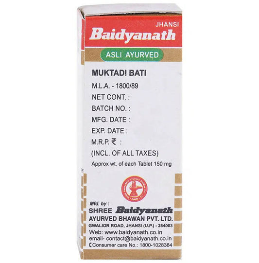 Baidyanath Jhansi Muktadi Bati (With Gold, Pearl, Kesar & Gorochan) - 10 tabs