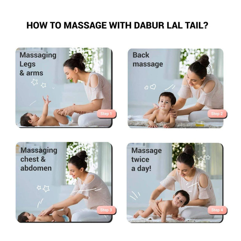 Dabur Lal Tail - Ayurvedic Baby Massage Oil For Baby's Bone, Muscle & Skin Health - 100 ml