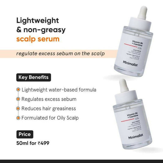 Minimalist Vitamin B6 + Carnitine 03% Scalp Hair Serum - 50 ml