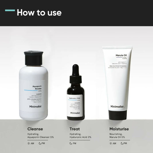 Minimalist Dry Skincare Kit - Face Wash, Moisturizer & Serum - kit