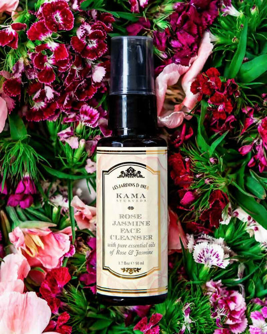 Kama Ayurveda Hydrating Summer Skin Combo - Rose Water, Rose & Jasmine Cleanser & Eladi Face Cream - combo
