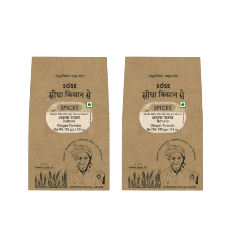 Gir Sidha Kisan Se Natural Ginger Powder (Adrak) - 100 gm - Pack of 2