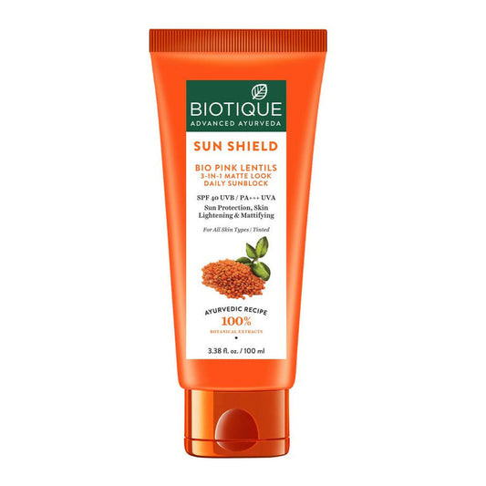 Biotique Bio Pink Lentils 3 In 1 Matte Look Sun Shield SPF 40 - 50 ml