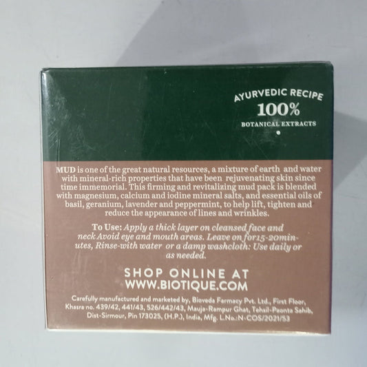Biotique Advanced Ayurveda Bio Mud Youthful Firming and Revitalizing Face Pack - 75 gm
