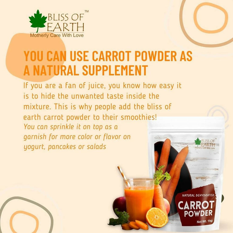 Bliss of Earth Natural Dehydrated Carrot Powder - 100 gm