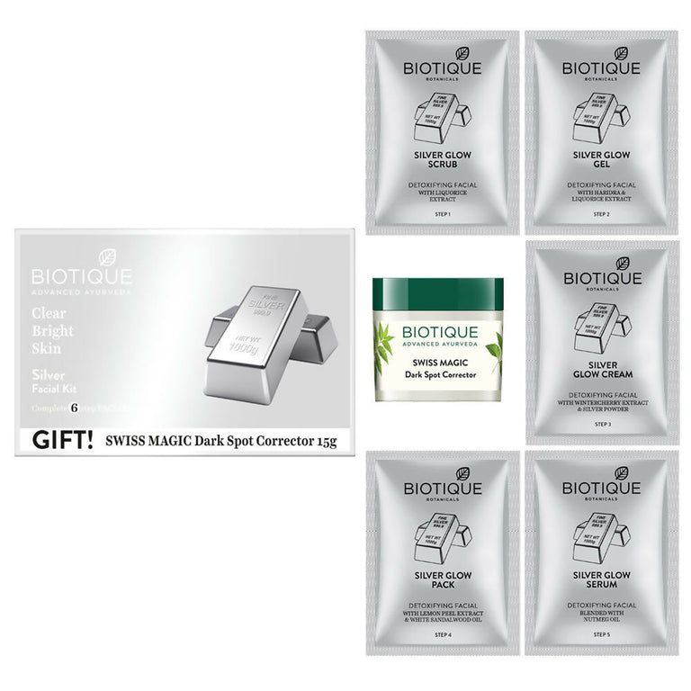 Biotique Silver Complete 6 Step Facial Kit - 65 gm
