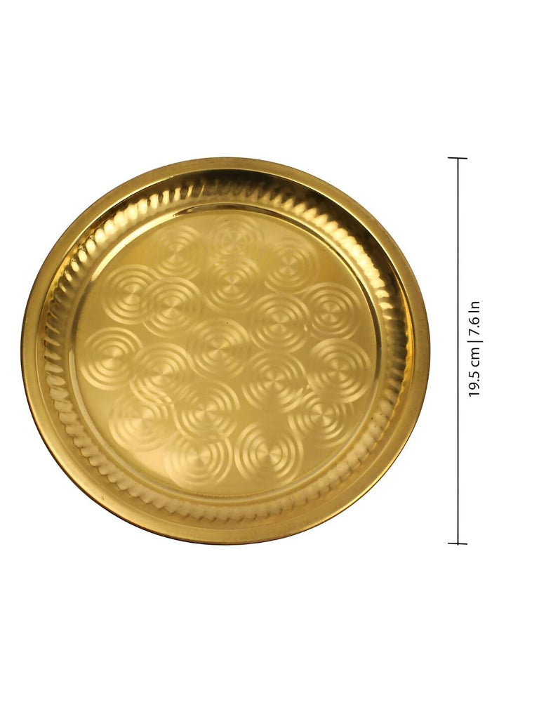 Spillbox Gold-Toned Brass Ring Thali Pooja Essential