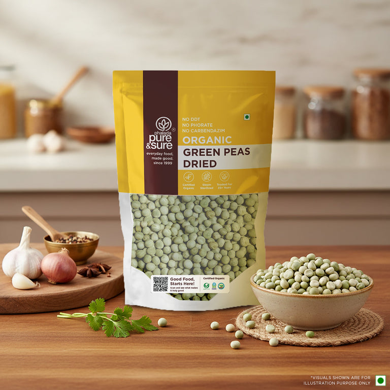 Pure & Sure Organic Green Peas Dried - 500 gm