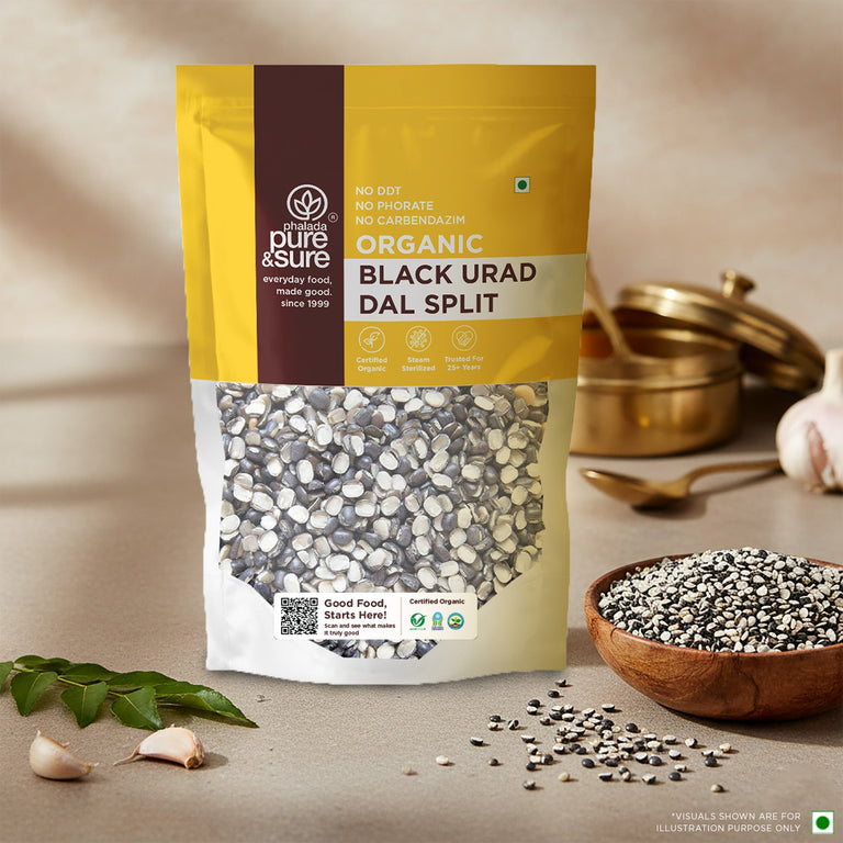 Pure & Sure Organic Black Urad Dal Split - 500 gm