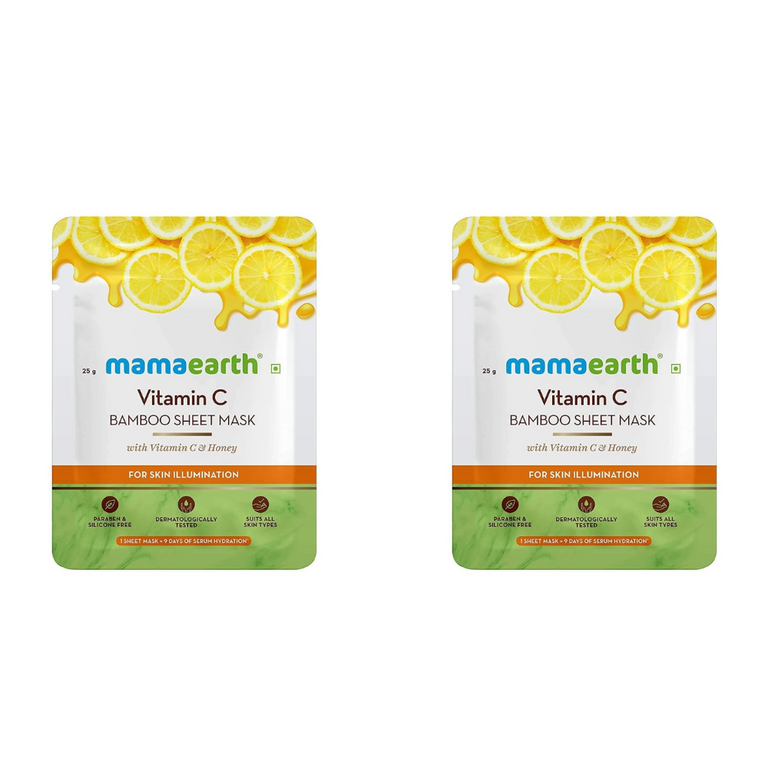 Mamaearth Vitamin C Bamboo Sheet Mask For Skin Illumination - Pack of 1