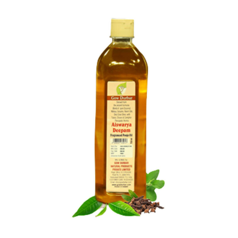 GowDurbar Aishwarya Deepam -Therapeutic Pooja Oil - 700 ml