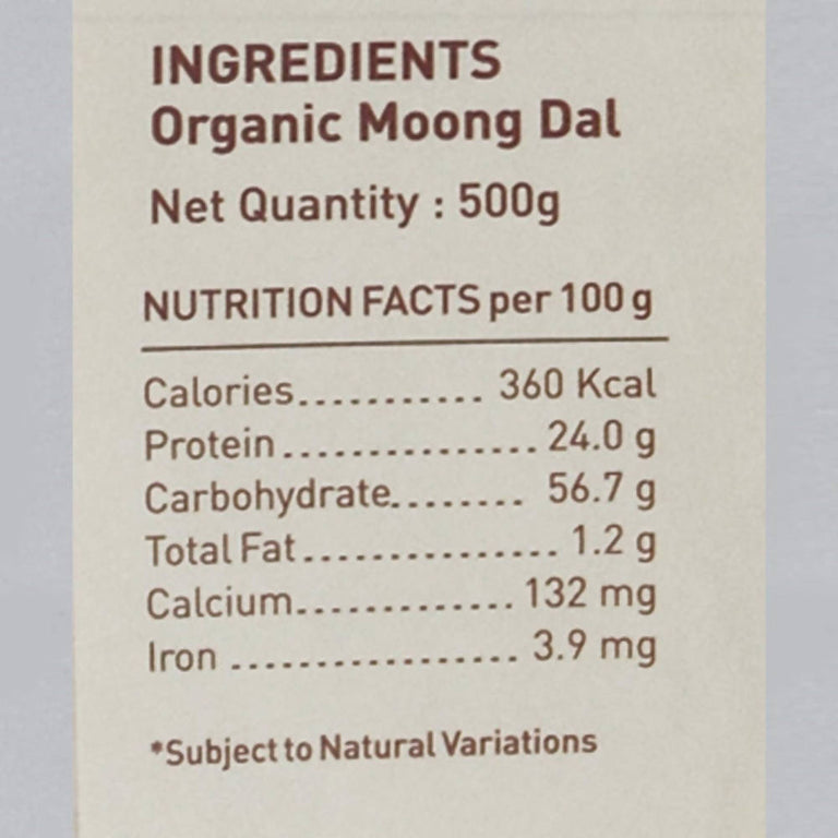Pure & Sure Moong Dal Traditional Organic Pulses - 500 gm