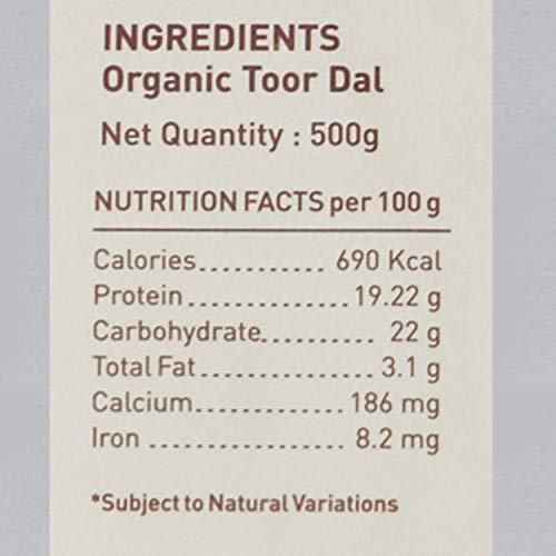 Pure & Sure Organic Toor Dal - 500 gm