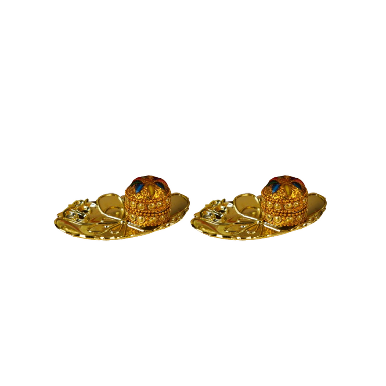 Sri Rudra Decorative Kumkum Haldi Tray (SR 01406) - Pack of 2