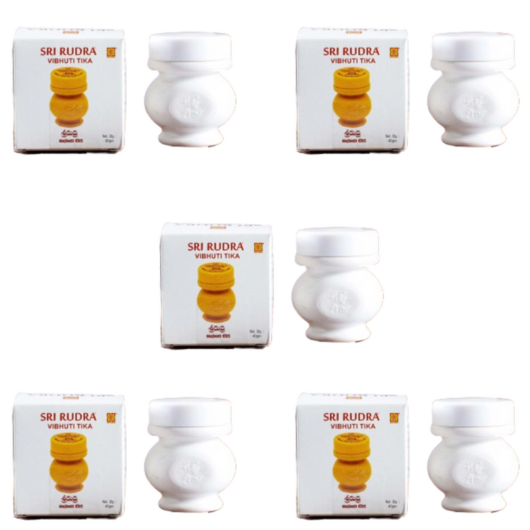 Sri Rudra Vibhuti Tika (SR 01381) - 40 gm - Pack of 5