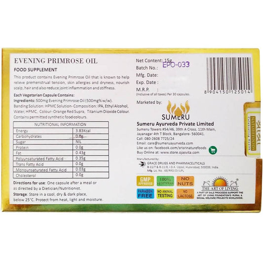 Sri Sri Tattva Evening Primrose Oil Capsules - 30 Caps