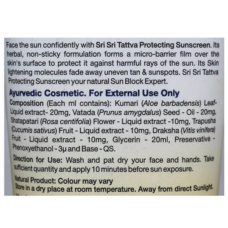 Sri Sri Tattva Protecting Sunscreen Cream - 60 ml