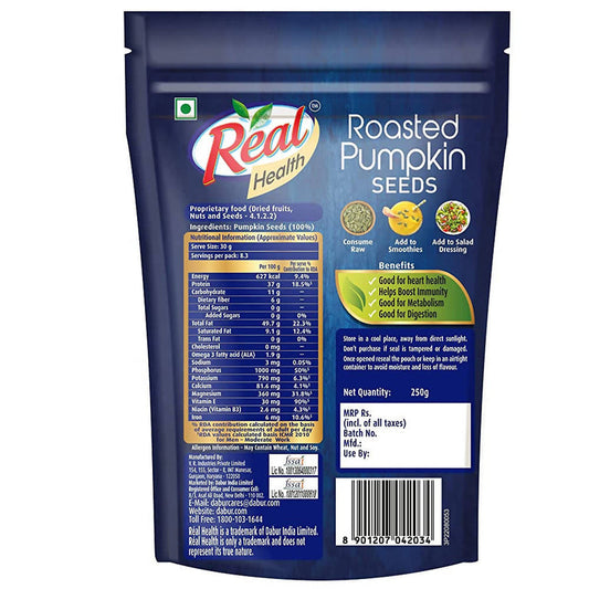 Dabur Real Health Roasted Pumpkin Seeds - 250 gm