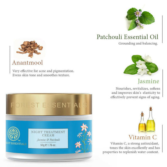 Forest Essentials Night Treatment Cream Jasmine & Patchouli - 50 gm