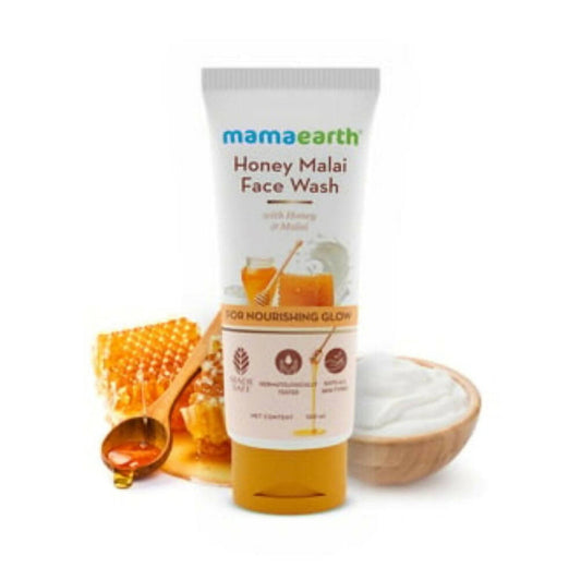 Mamaearth Honey Malai Face Wash For Nourishing Glow - 100 ml