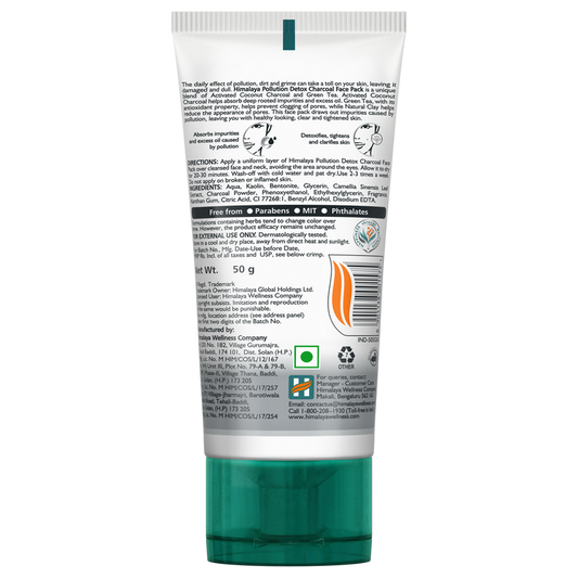 Himalaya Herbals Pollution Detox Charcoal Face Pack - 50 gm