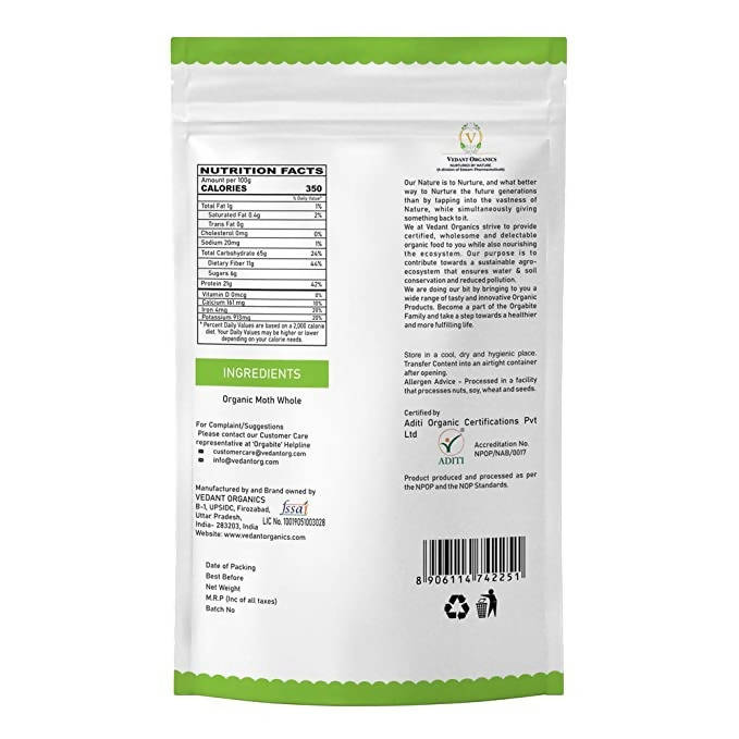 Orgabite Organic Moth Whole - 500 gm