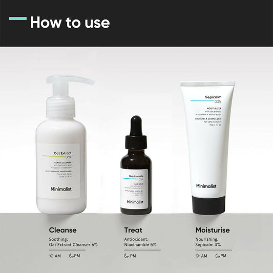 Minimalist Sensitive Skincare Kit - Face Wash, Serum & Moisturizer - kit
