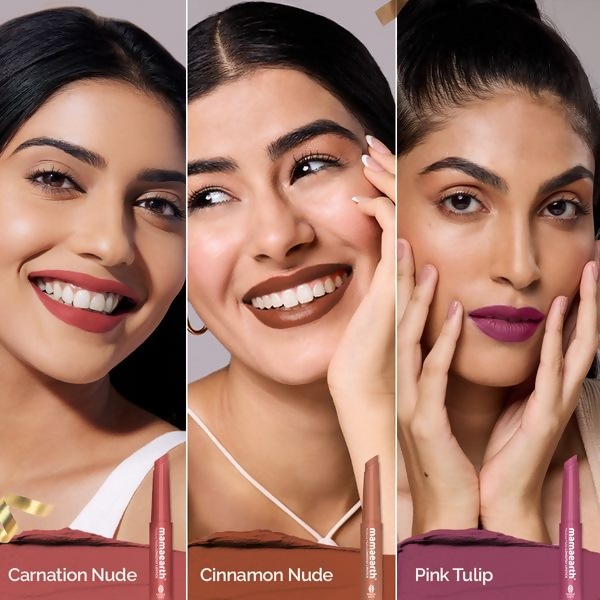 Mamaearth Moisture Matte Long Stay Lipstick Gift Set - Nude Perfection - Limited Time Offer - Gift Set