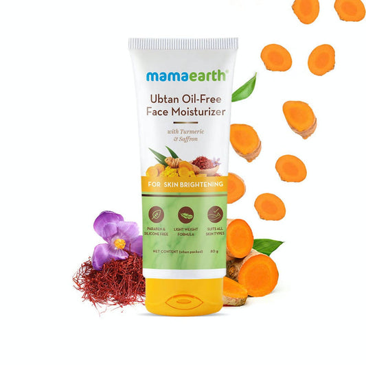 Mamaearth Ubtan Oil-Free Face Moisturizer with Turmeric & Saffron - 80 ml