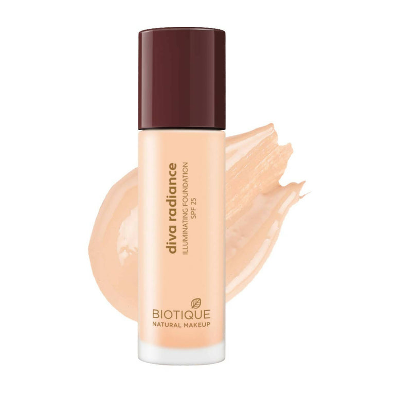 Biotique Natural Makeup Diva Radiance Illuminating Foundation-Creamy Oatmeal - 30 ml