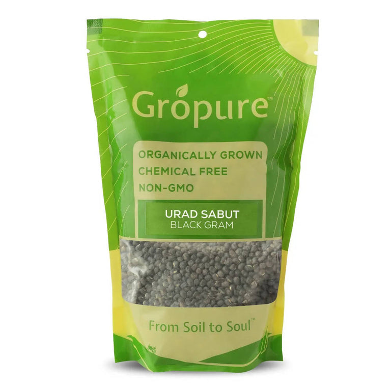 Gropure Organic Urad Sabut (Black Gram Whole) - 500 gm