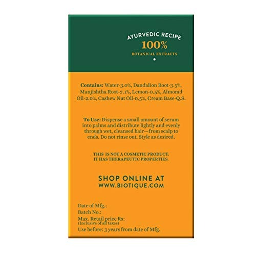 Biotique Advanced Ayurveda Bio Almond and Cashew Fresh Replenishing Hair Serum - 40 ml