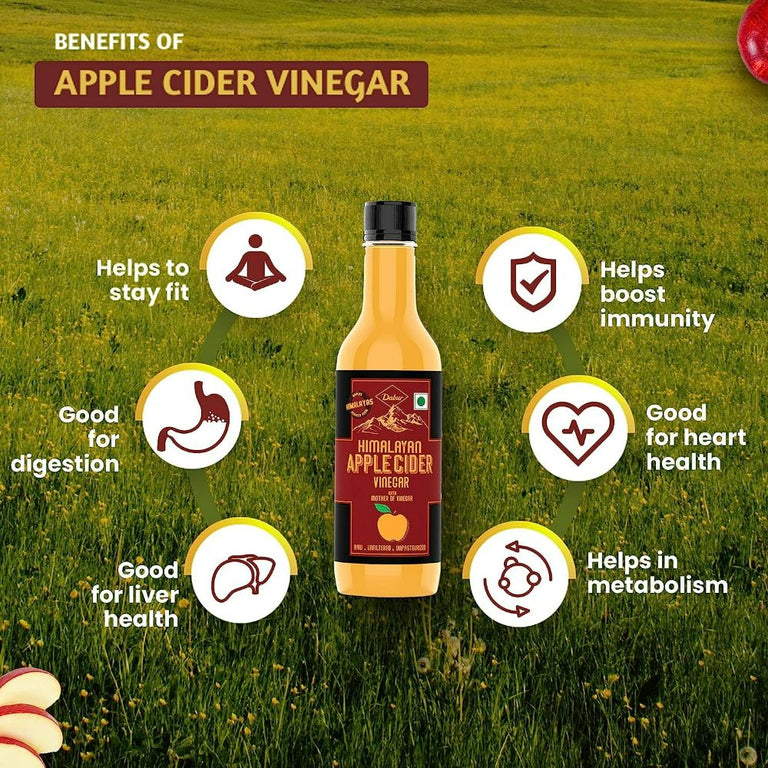 Dabur Himalayan Organic Apple Cider Vinegar with Mother Of Vinegar - 500 ml