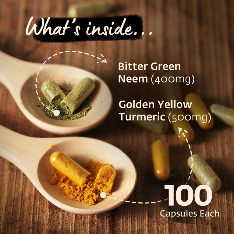 Isha Life Neem and Turmeric Capsules - 100 caps - Pack of 1