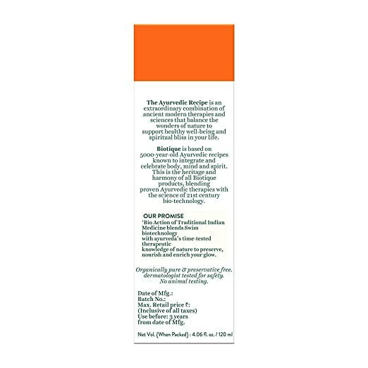 Biotique Advanced Ayurveda Bio Morning Nectar Visibly Flawless Sun Protector 30+SPF UVA/UVB Sunscreen - 120 ml