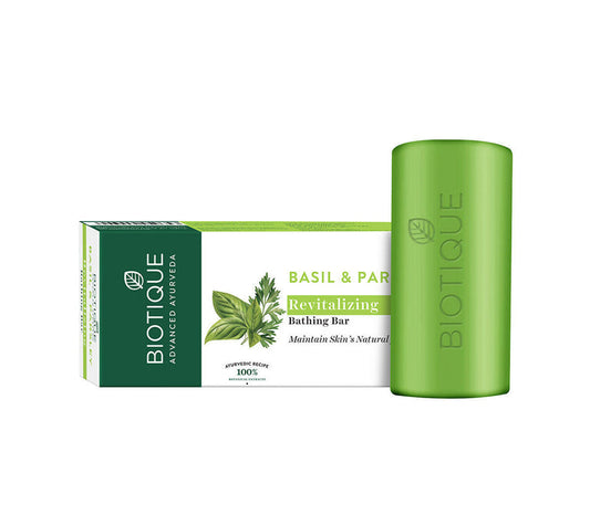 Biotique Bio Basil And Parsley Revitalizing Bathing Bar - 150 gm