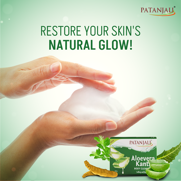 Patanjali Aloevera Kanti Body Cleanser - Pack of 4 - 150 gm
